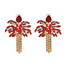 2020 ZA Full Crystal Rhinestone Coconut Tree Big Earrings Women Indian Statment Long Earring Jewelry Female US Party Earring 2024 - buy cheap