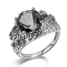 Anéis luxuosos de masculino, joia da moda com berloque, cor de prata, anel redondo, cristal roxo, anel cz, para casamento, anel de dedo 2024 - compre barato