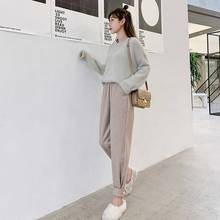 Plush/no plush woolen harem pants women's autumn and winter new style Korean loose casual old daddy feet pants 2024 - buy cheap