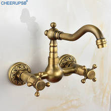 Wall Mounted Kitchen Faucet Antique Gold Brush Tap Hot Cold Water Mixer Faucets Sink 360 Degree Rotation Taps Rubinetto Cucina 2024 - buy cheap