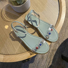 Qzyerai sandálias femininas, novo produto de verão, couro legítimo, sandálias para meninas de couro bovino 2024 - compre barato