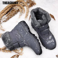 Theagarnt 2020 botas de neve inverno quente das mulheres sapatos de pelúcia de pele quente mulher ankle booties hook loop confortável sapatos de algodão wbs2145 2024 - compre barato