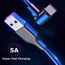 USB C Cable 5A Super Fast Charge TYPE-C Elbow Data Cable For huawei p30 pro samsung a51 redmi note 9s Mobile Phone usb c Cables 2024 - buy cheap