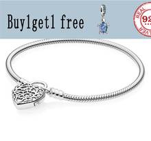 Newest 925 Sterling Silver Original Limited Edition Flourishing Heart Padlock pandora  Bracelet Charm Jewelry 2024 - buy cheap