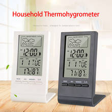 Termômetro digital higrômetro despertador estação meteorológica monitor de umidade temperatura interior para escritório em casa 2024 - compre barato