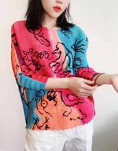 HOT SELLING Fashion joker loose Batwing sleeve fold in print T-shirt IN STOCK 2024 - buy cheap