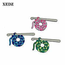 XEDZ 3 Styles Color Enamel Pins Needle Thread Ball Cotton Lantern Packaging Lapel Badge Sweater Brooch Jewelry Children Gift 2024 - buy cheap