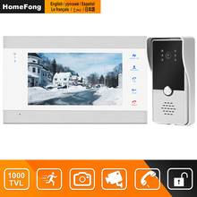 HomeFong-videoportero con cable para puerta de casa, sistema de apartamentos, Monitor de pantalla de 7 pulgadas, timbre, Panel de llamada, grabación de conversación, desbloqueo 2024 - compra barato