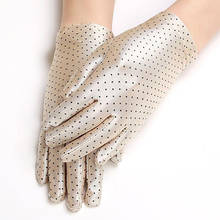Polka Dots Women Gloves Summer Spring Spandex Gloves Sunscreen Etiquette Fashion Short Glove High Elastic Thin Gloves 2024 - buy cheap