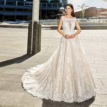 Новое поступление, женское свадебное платье, фатиновое платье принцессы с аппликацией и открытой спиной, роскошное свадебное платье 2024 - купить недорого