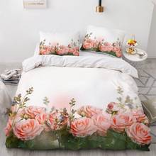 Simple Bedding Sets 3D Plant Flower Duvet Quilt Cover Set Comforter Bed Linen Pillowcase King Queen Full Double Home Texitle 2024 - buy cheap
