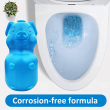 Милая синяя свинья уборка для туалета на 65 дней использования волшебный автоматический смыв Туалет синие пузырьки очищающий дезодорирующий очиститель для ванной комнаты 2024 - купить недорого