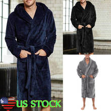 Men's Winter Warm Robes Thick Lengthened Plush Shawl Bathrobe Kimono Home Clothes Long Sleeved Robe Coat peignoir homme hot 2024 - buy cheap