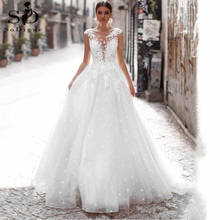 Tulle A Line Boho Wedding Dresses 2021 Sexy Lace Appliques White Beach Bridal Gown Plus Size Wedding Dress vestidos de novia 2024 - buy cheap