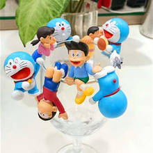 8pieces Doraemon Car Decorations Toys Doraemon Cake Scene Doll Bag Pendant Christmas Decorations For Home Birthday Gift A-1099 2024 - buy cheap