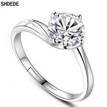 SHDEDE Fashion 925 Sterling Silver Adjustable Size Rings Women Jewelry Wedding Gift Embellished With Crystals From Austrian -WH 2024 - buy cheap