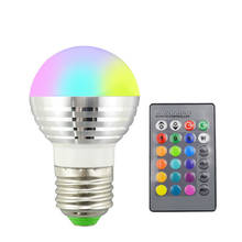 E27 E14 Светодиодный 16 цветов меняющий RGB волшебный светильник лампа 85-265 в 110 в 120 в 220 В RGB светодиодный светильник Точечный светильник + ИК-пульт дистанционного управления 2024 - купить недорого