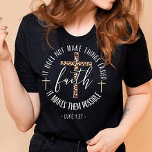 Colorida não deixa as coisas mais fácil, torna possível camiseta feminina vintage leopardo jesus cruz fiath tops cristãos camisetas 2024 - compre barato