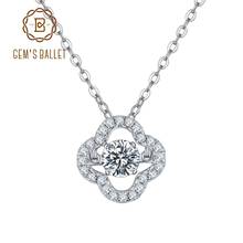 GEM'S BALLET-collar con colgante de trébol de Plata de Ley 925, 0,5 CT, joyería redonda de moissanita para mujer, 5,0mm, Diamante de moissanita de Color D 2024 - compra barato