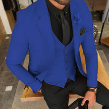Costume Business Notch Lapel Men Suits Wedding Groom Tuxedo Slim Fit Terno Masculino Prom Party Blazer 3 Pcs Jacket+Pant+Vest 2024 - buy cheap