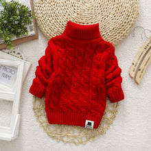 F Kids Girl Sweater Tricots Turtleneck Pullover Baby Winter Tops Solid Color Sweaters Autumn Boy Girl Warm Sweater Pull 2024 - купить недорого