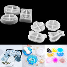 Molde de silicone de caixa de sabão, 7 estilos diy, resina epóxi de cristal, espelho de urso, cachorro, flor, concha, prato de silicone, suporte de prato, artesanal 2024 - compre barato