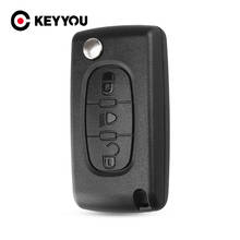 Keyyou carcaça de chave remota para citroen, 3 botões, escudo de chave, para peugeot xsara picasso, c2, c3, c4, c5, c6, xsara 2024 - compre barato