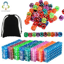 30Pcs Portable Table Games Dice 14MM Acrylic Round Corner Board Game Dice Party Gambling Game Cubes Digital Dices with Bag ZXH 2024 - buy cheap