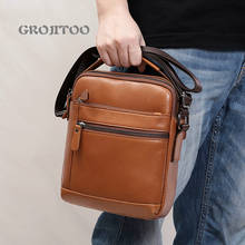 GROJITOO Genuine leather Men's bag  new men's shoulder bag leisure large capacity men's satchel Leather bag for man 2024 - buy cheap