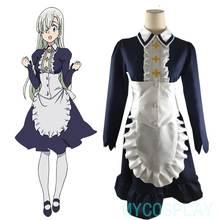 Disfraz de Anime de Seven Deadly Sins Nanatsu no Taizai 2, vestido de sirvienta de Elizabeth Liones, traje de mujer con conjunto de pelucas 2024 - compra barato