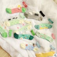 20 PCS = 10 pairs Spring and summer new ladies boat socks personality marine series card silk socks 2024 - buy cheap