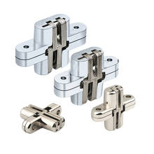 2PCS Stainless steel  Cross invisible hinge  concealed 180 degrees  mounting folding  wooden hidden hinge 2024 - buy cheap