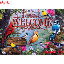 Алмазная 5D картина с красочными птицами «сделай сам», полноразмерная, квадратная, круглая, мозаика для вышивки крестиком, домашний декор 2024 - купить недорого