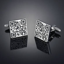 QR code Cufflinks French long sleeve shirt with studs and Cufflinks Cuff Links For Men 2024 - buy cheap