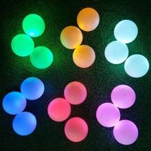 Luminous Colorful Glitter LED Light Golf Ball Permanent Bright Ball On For Night Golf Training Synthetic Rubber Two-piece Ball 2024 - buy cheap