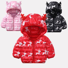 Комбинезоны для детей, для малышей, детей, зимняя одежда для сна из хлопка с рождественскими рисунками ветрозащитное пальто с капюшоном Теплая верхняя одежда, куртка комбинезон детский свитер 2024 - купить недорого