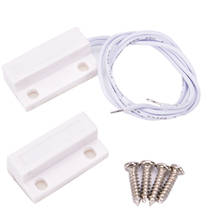 1pc branco embutido janela magnética/porta contatos interruptor de alarme de segurança reed com adesivo normalmente fechado nc