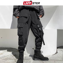 LAPPSTER Winter Men Thick Cargo Pants 2022 Overalls Mens Hip Hop Ribbons Plus Velvet Joggers Black Sweatpants Track Pants 5XL 2024 - buy cheap