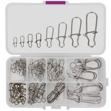 20-100pcs/Lot Stainless Steel Hook Lock Snap Pin Fast Clip Swivel Solid Rings Safety Snaps Fishing Hook Fishing Lures Connector 2024 - buy cheap