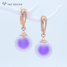 S&Z DESIGN Korean Colorful Fashion Round Bead 585 Rose Gold White Gold Dangle Earrings For Women Girls Party Jewelry Cute Gift 2024 - buy cheap
