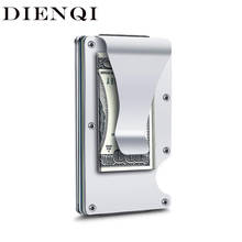 DIENQI Anti Rfid Metal Bank Credit Card Holder Men Minimalist Wallets Slim Thin Tactical Business ID Cardholder Case Women Purse 2024 - купить недорого