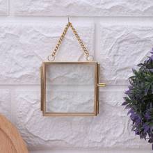 Creative DIY Chain Retro Metal Photo Frame High Translucent Glass Photo Frame Specimen Folder 2 Size Optional Drop shipping 2024 - buy cheap