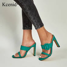 Kcenid Summer New Women's slippers Fashion Buckle Design Ladies Shoes Open Toe High Heels Dress Party Pumps Sexy Big Size 42 2024 - buy cheap