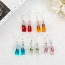 1pair Women Earrings Multicolor Resin 3D Simulation Resin Fruit Drink Bottle Drop Earring for Children Gift  Woman Jewelry 2024 - buy cheap