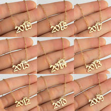 Tiaras and Crowns 1980-2019 Year Number Necklaces Stainless Steel Gold Color Birth Year Pendant Necklaces Friends Gifts Cute 2024 - buy cheap