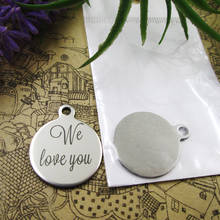 Dijes de acero inoxidable "we love you", 5 para elegir estilos, dijes DIY para collar y pulsera, 10 Uds. 2024 - compra barato