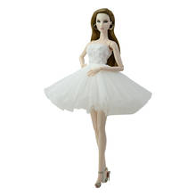 NK 1 Pcs  Doll White Dress Ballet Short Skirt Fashion Clothes For Barbie Dolls Handmade High Quality Outfits 1/6 Doll 085D 7X 2024 - buy cheap
