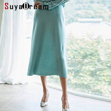 SuyaDream Women Long Skirt High Waist Ribs Warm Wool Skirts 2022 Office Lady Winter A-line Long Skirts 2024 - buy cheap