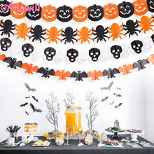 Halloween Decoration Paper Banner Spider Pumpkin Bat Skull Ghost Garland Halloween Party Haunted House Home Decoration Props 2024 - buy cheap