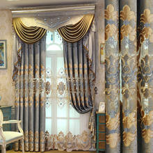 Villa de luxo europeu bordado cortinas blackout para sala estar delicado bordado cortinas para o quarto janela 2024 - compre barato